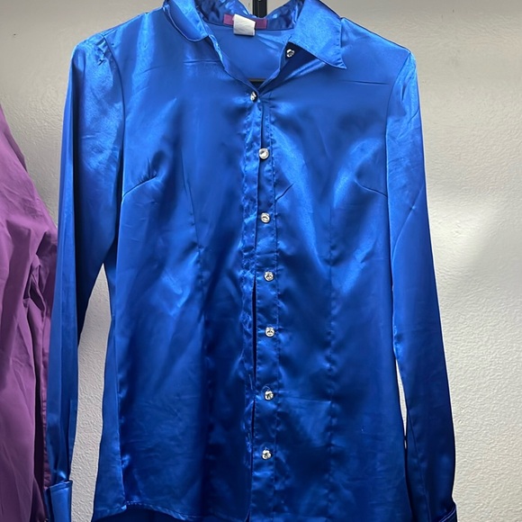 Vibrant blue western button up - Picture 1 of 4